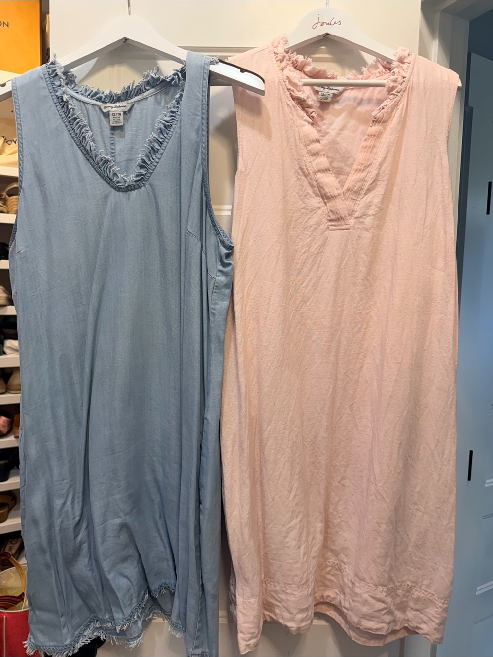 Tommy Bahama Sleeveless V-Neck Chemise Duo in Light Blue & Blush Pink